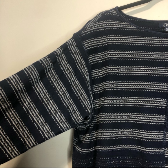 Chaps Cotton Boatneck Striped Long Sleeve Top, size 1X - Picture 3 of 13
